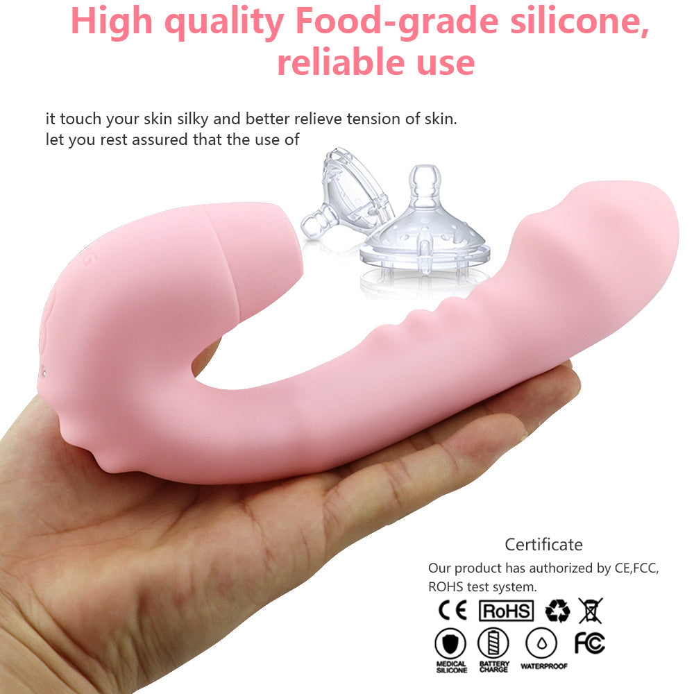 Vibrating breast suction and rotating massage female masturbator