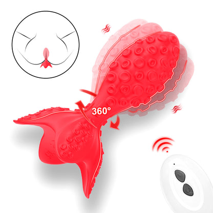 Remote-controlled rotating vibrating anal plug