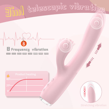 Cute rabbit heating thrusting G-spotdildo for women