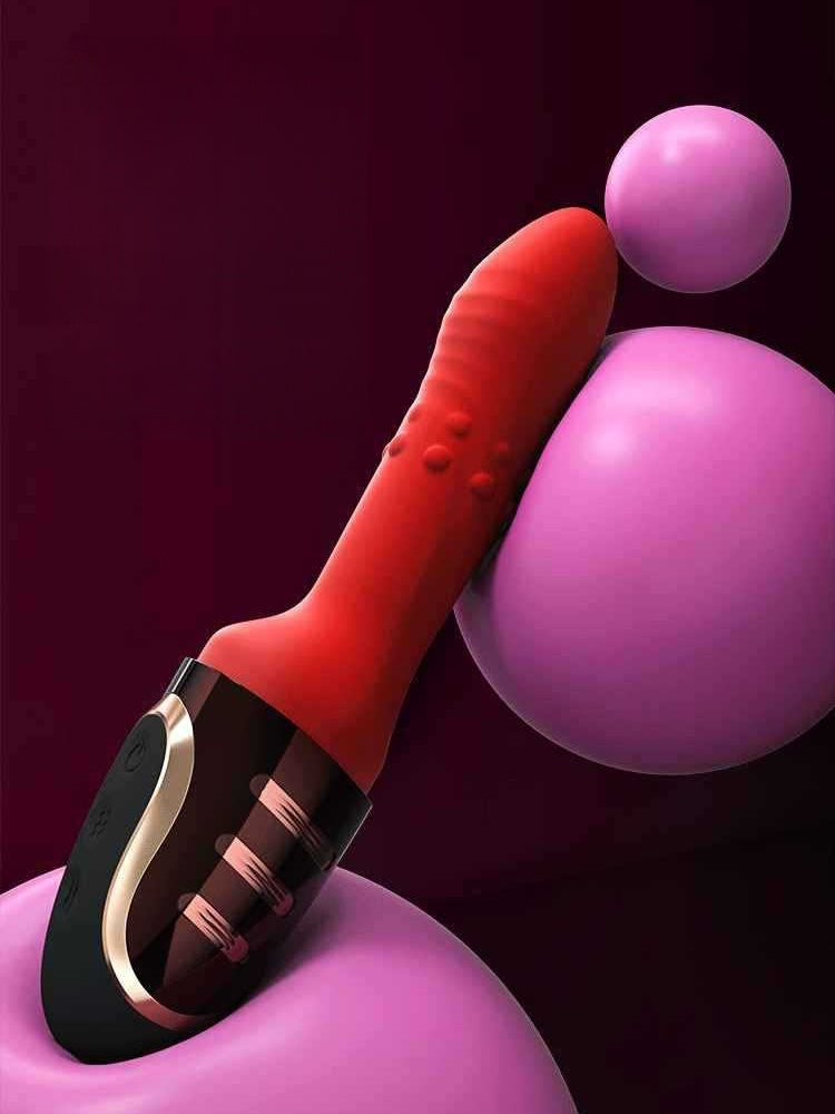 Fully automatic telescopic masturbation machine with heating and rotating beads.