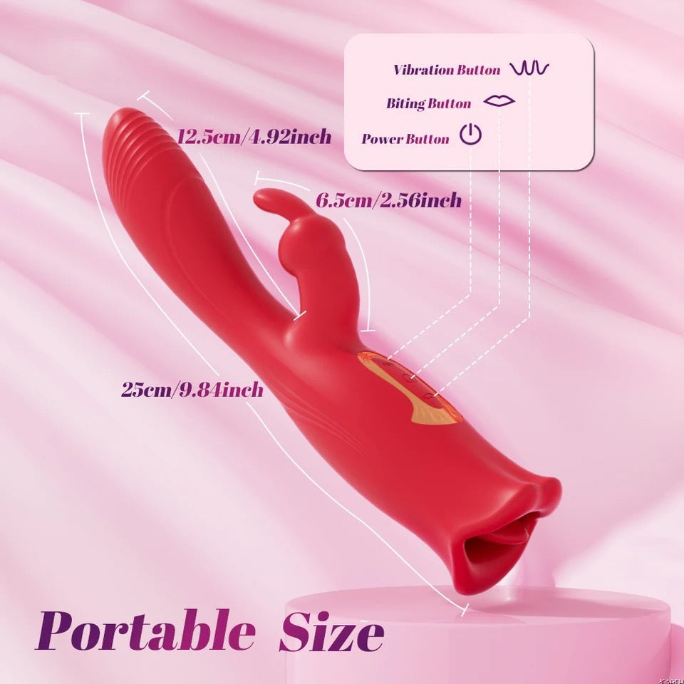 Biting mouth rabbit stick vibrator