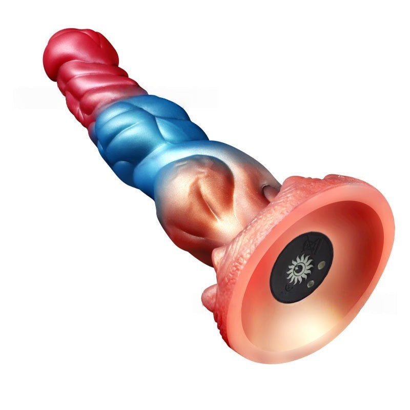 Odd-shaped, heated, telescopic, electric sex toy