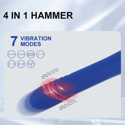 Multi-frequency sucking telescopic hammer vibrator for women