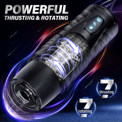 Electric fully automatic telescopic rotating male masturbator