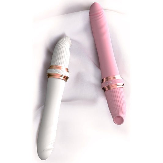 Sexy sucking, telescopic and vibrating double-ended masturbator