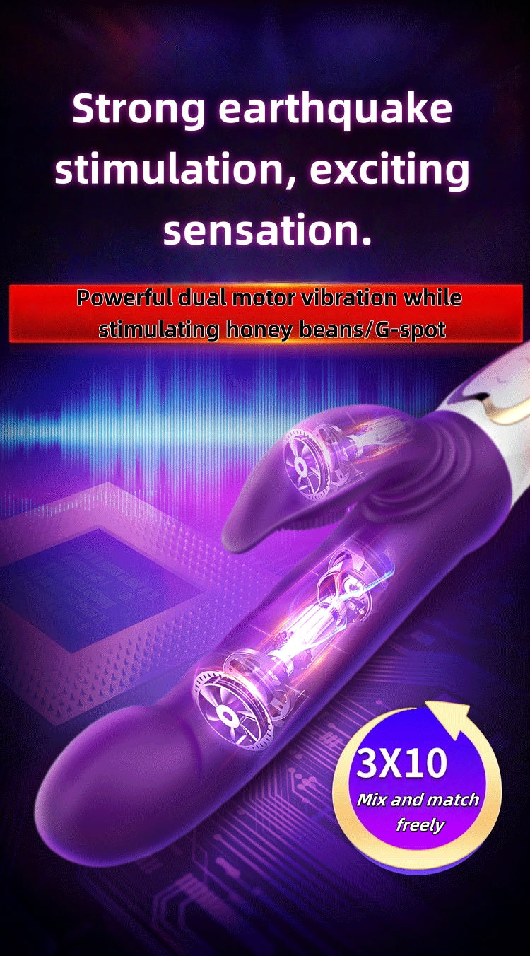 Vibrating rod female masturbator tongue licking multi-frequency vibration simulated phallus