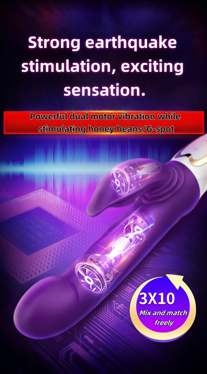 Vibrating rod female masturbator tongue licking multi-frequency vibration simulated phallus