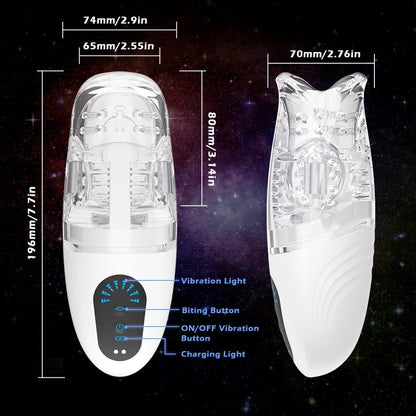 Male biting vibrating oral sex masturbation cup