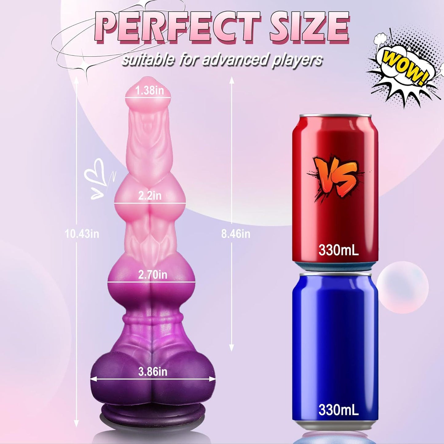 Oddly shaped, double-sectioned, thick anal plug for adult masturbation