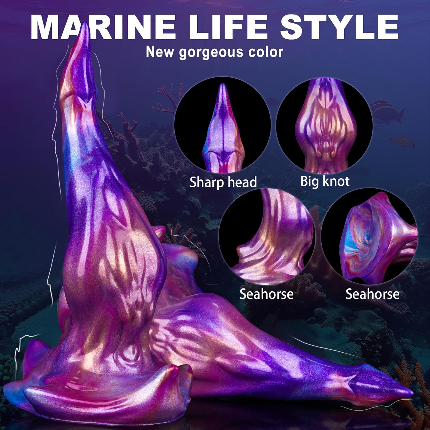 Odd-shaped anal plug, seahorse silicone masturbator, dildo