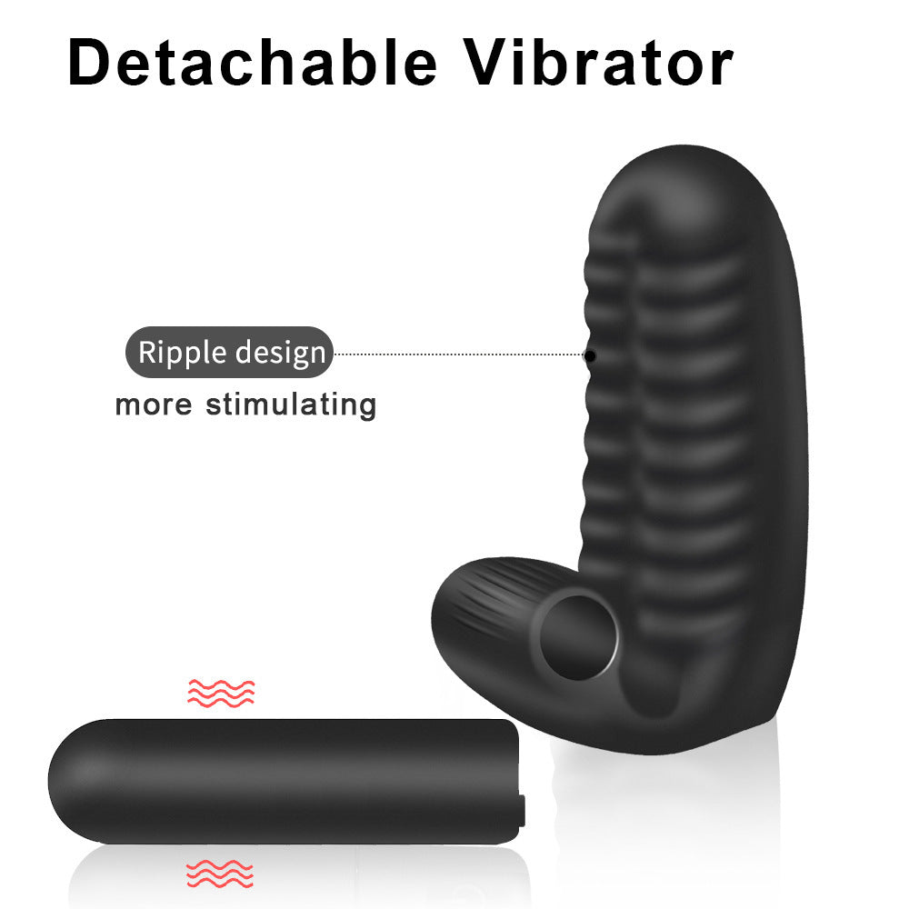 10-frequency rechargeable wearable vibrating sex finger sleeve