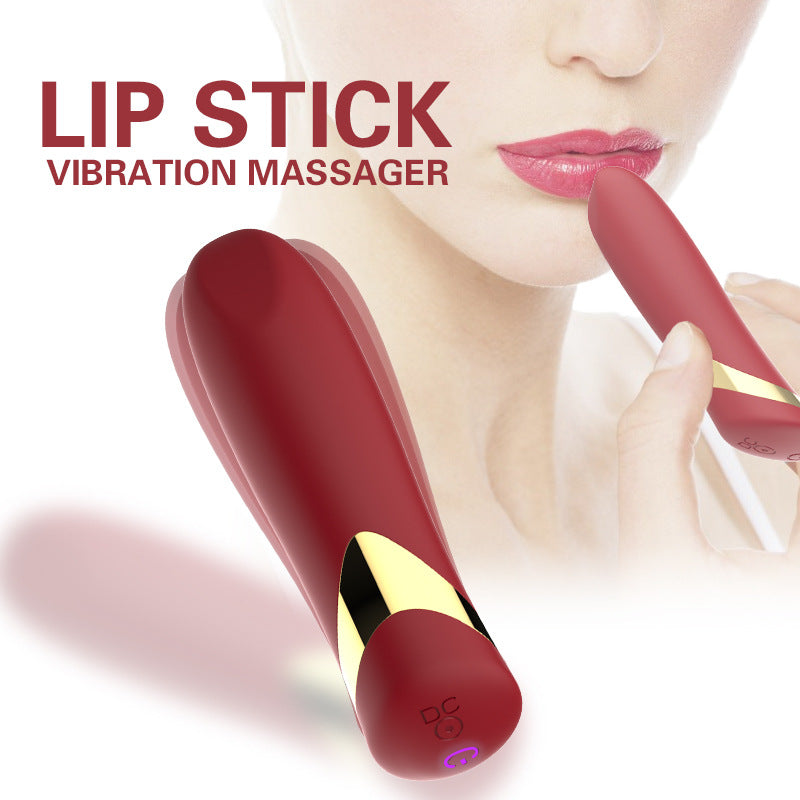 Lipstick-shaped silicone bullet vibrator invisible female masturbation device