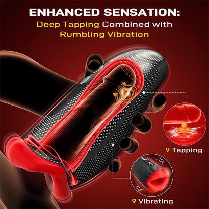 Seahorse digital display 9-frequency tapping exercise trainer for men with large earrings Vasodilation masturbator