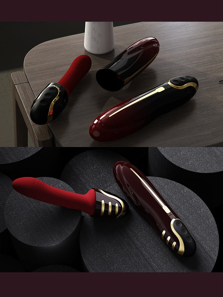 Fully automatic telescopic masturbation machine with heating and rotating beads.