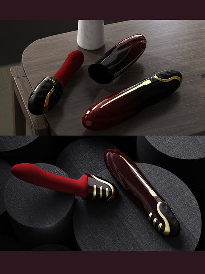 Fully automatic telescopic masturbation machine with heating and rotating beads.