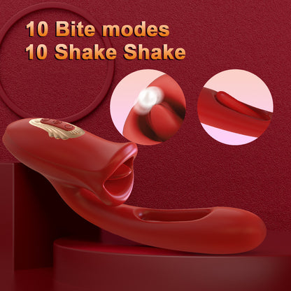 Three-in-one sucking and slapping vibrator