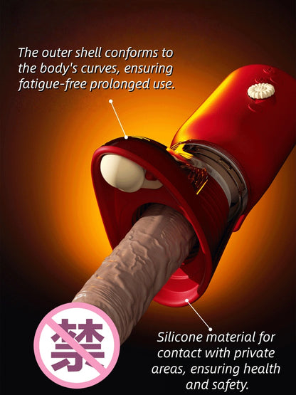 Fully automatic telescopic vibration high simulation can heat the gun machine masturbator