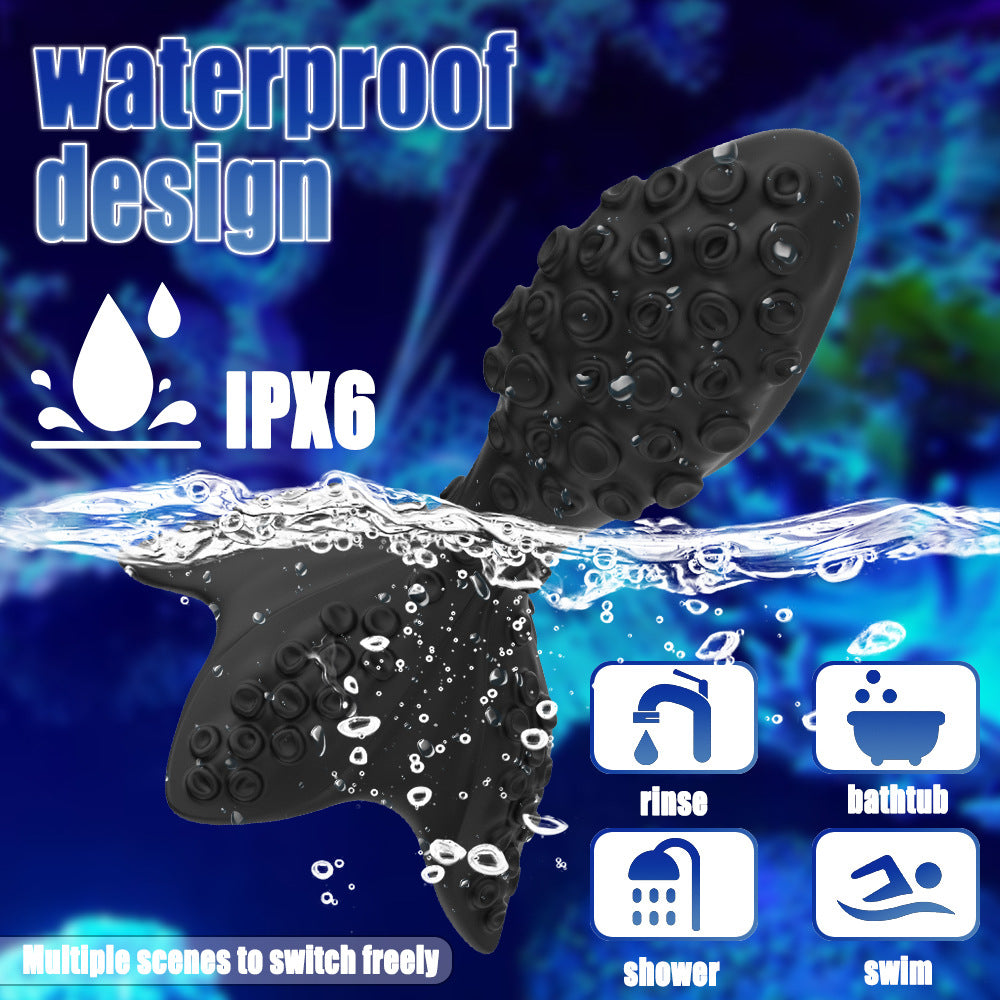 Remote-controlled rotating vibrating anal plug