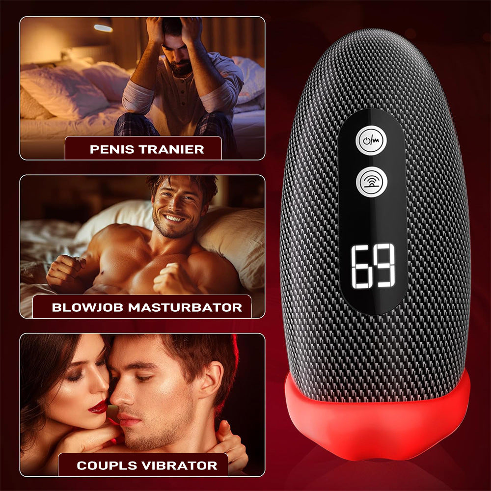 Seahorse digital display 9-frequency tapping exercise trainer for men with large earrings Vasodilation masturbator