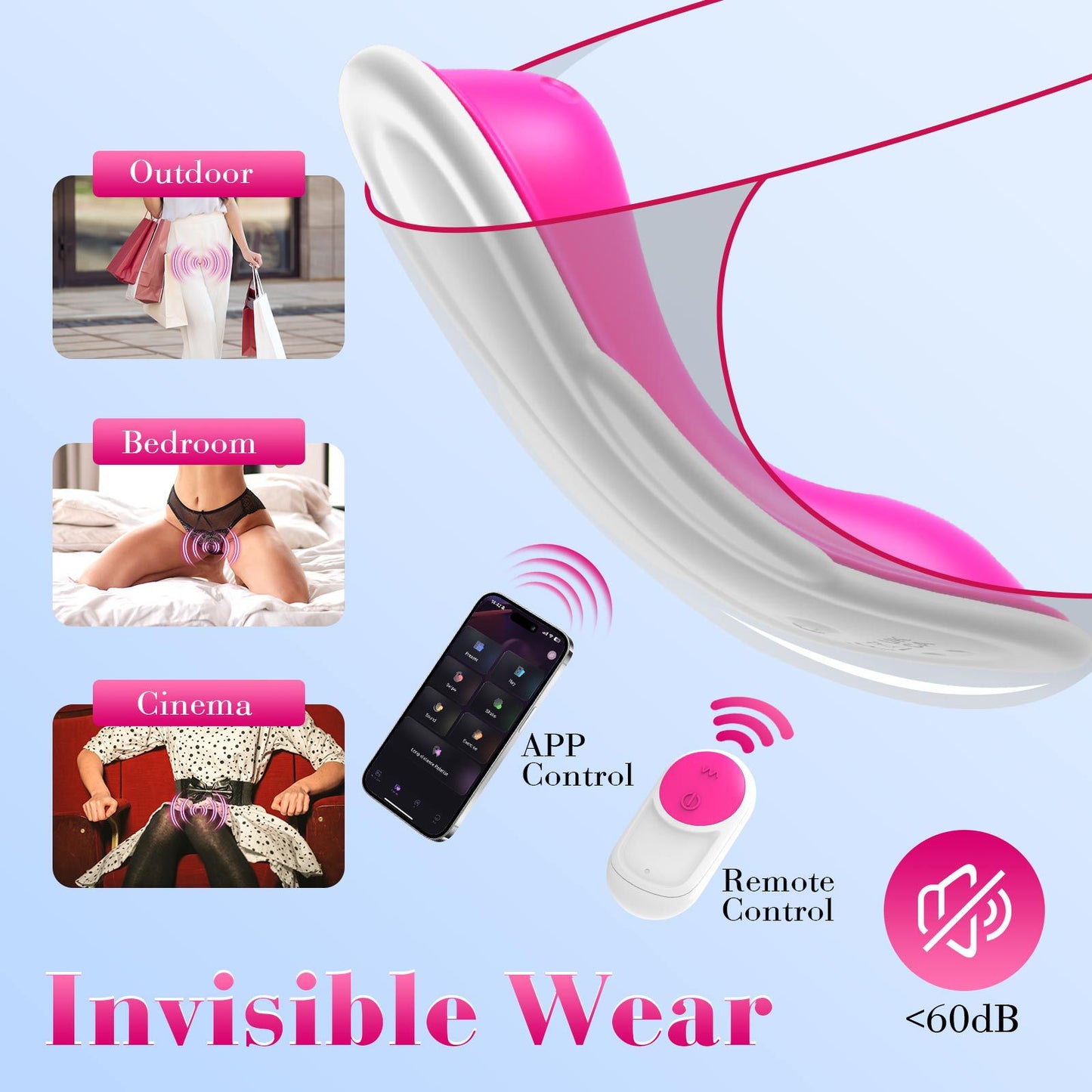APP controlled pad vibrator wearable clitoral stimulator