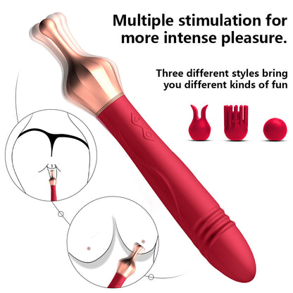 Vibrator female double head teasing masturbation flirting massage stick