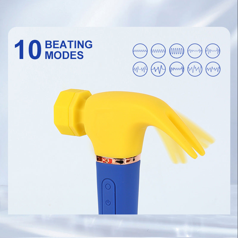 Multi-frequency sucking telescopic hammer vibrator for women
