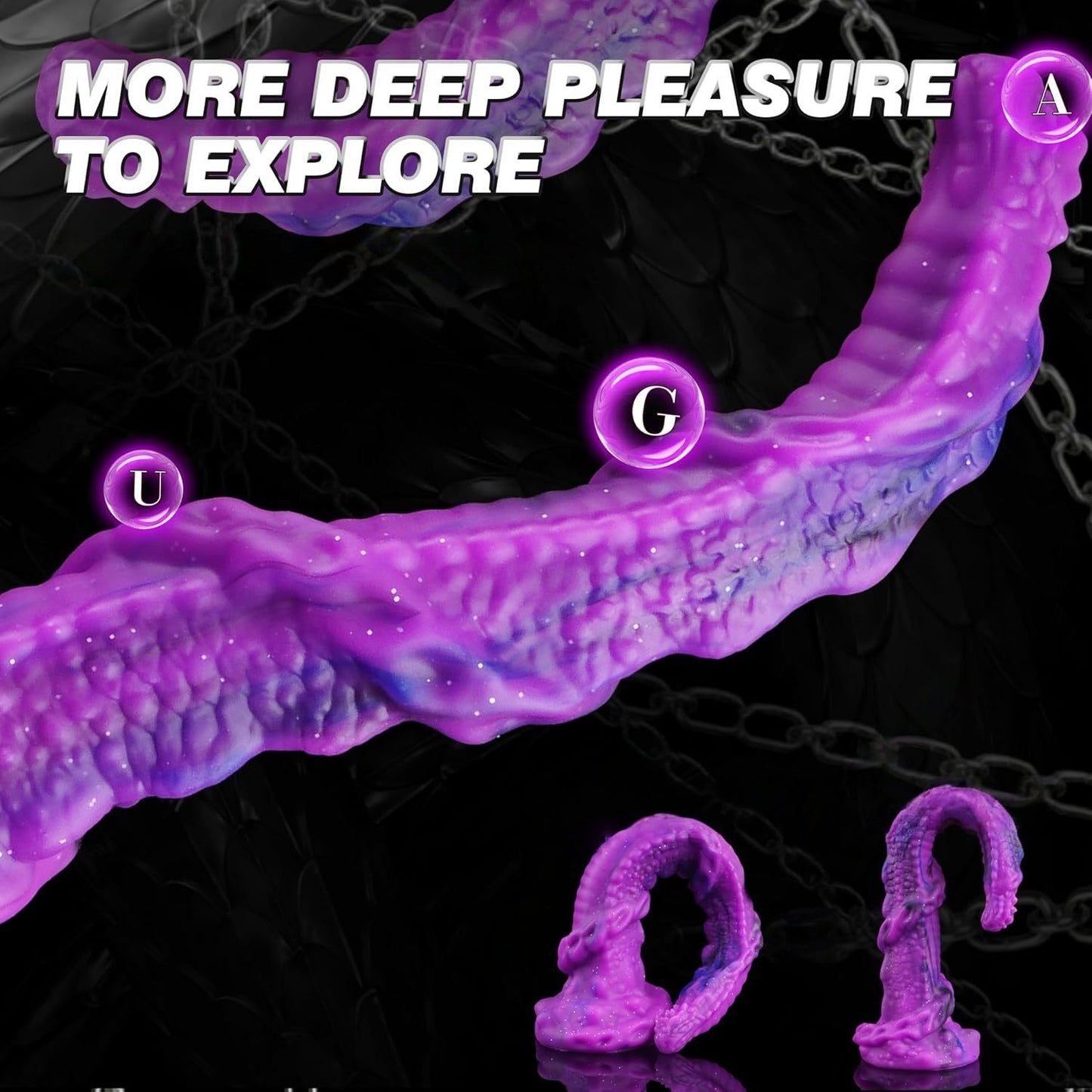 Extra-long anal plug for deep penetration and anal dilation, anal toy, alien-shaped