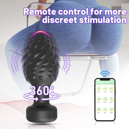 Fruit thorn rotating vibration anal plug female sex wireless remote control anal masturbator