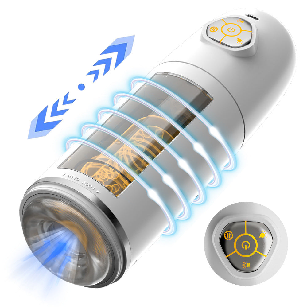 Space Capsule Fully Automatic Masturbator with Telescopic Rotation