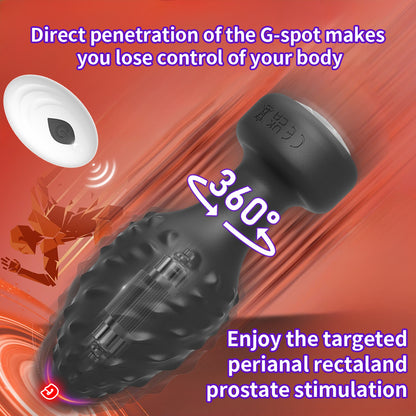Fruit thorn rotating vibration anal plug female sex wireless remote control anal masturbator