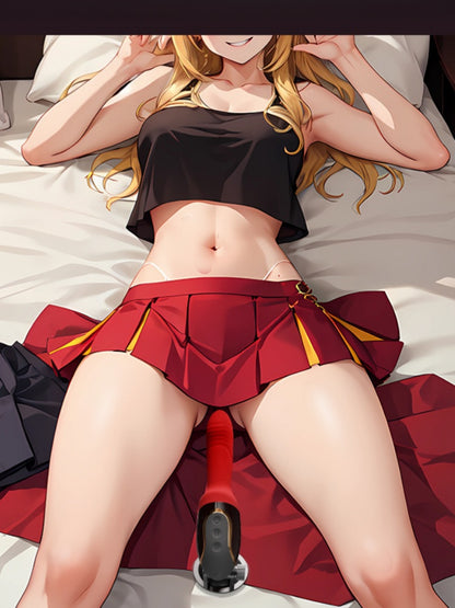 Fully automatic telescopic masturbation machine with heating and rotating beads.