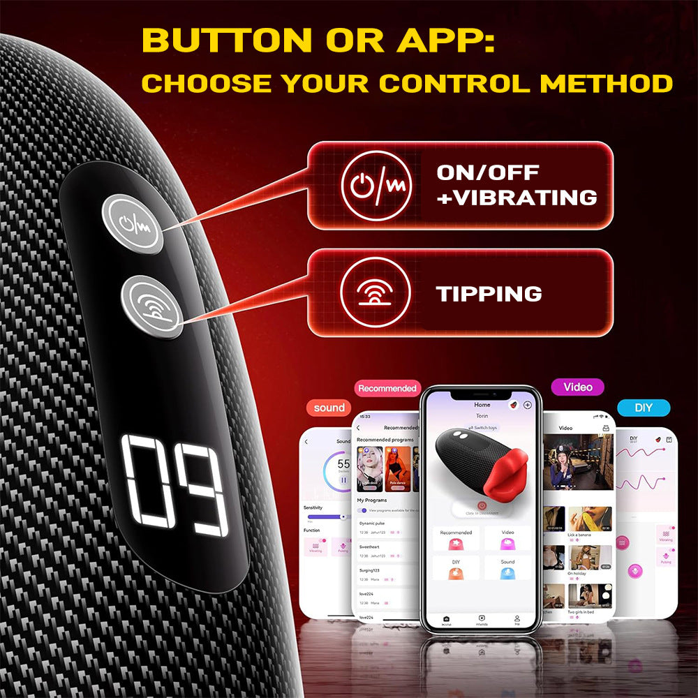 Seahorse digital display 9-frequency tapping exercise trainer for men with large earrings Vasodilation masturbator