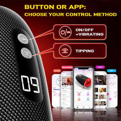 Seahorse digital display 9-frequency tapping exercise trainer for men with large earrings Vasodilation masturbator