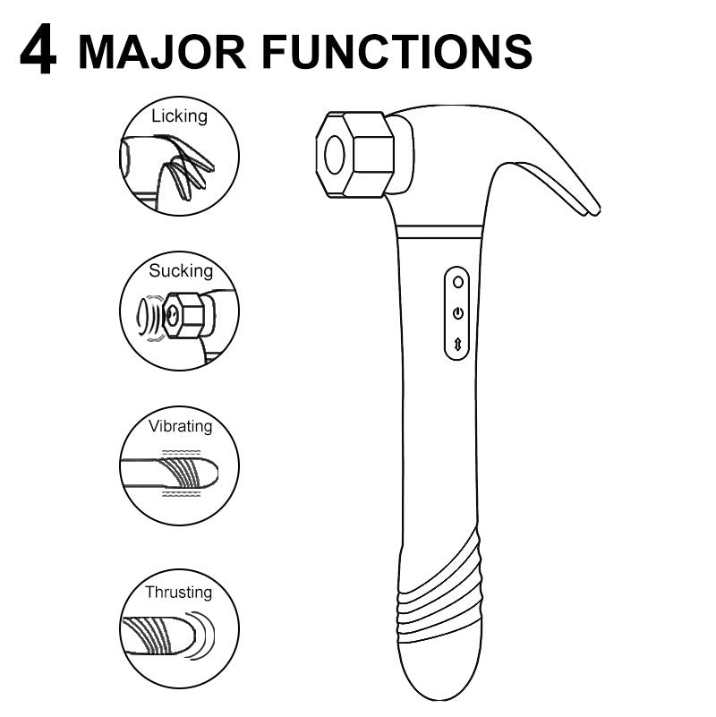 Multi-frequency sucking telescopic hammer vibrator for women