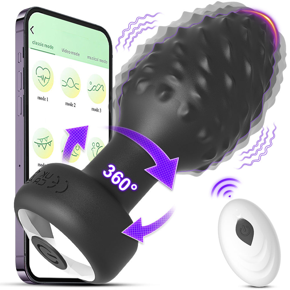 Fruit thorn rotating vibration anal plug female sex wireless remote control anal masturbator