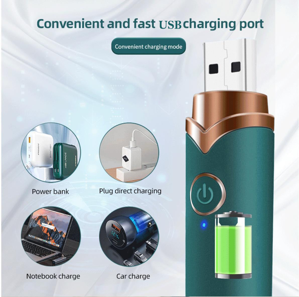 Makeup brush USB rechargeable vibrating massage mini masturbator