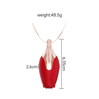 Rose necklace gift, vibrating egg massager, small female masturbator