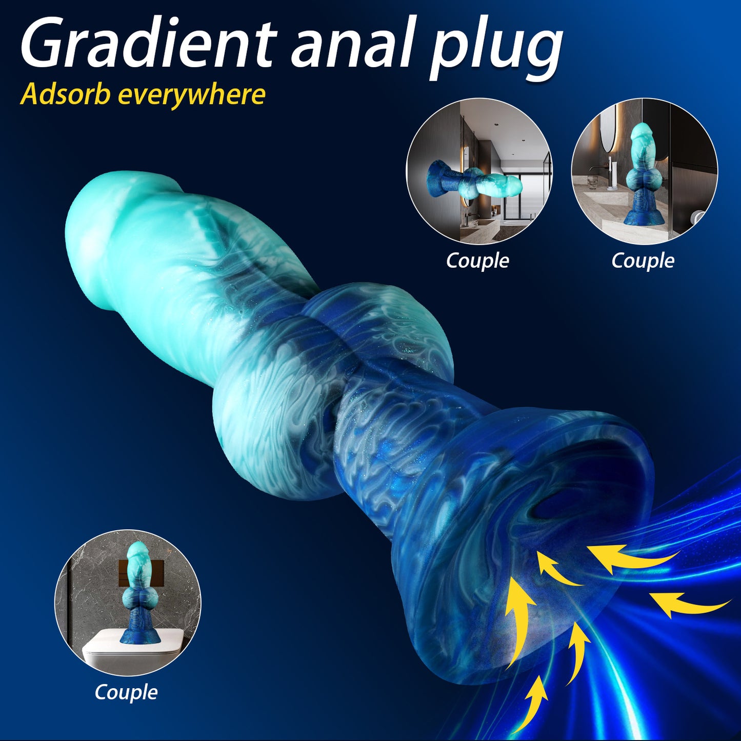 Mixed-color, oddly shaped anal plugs, erotic anal dilators, masturbation devices