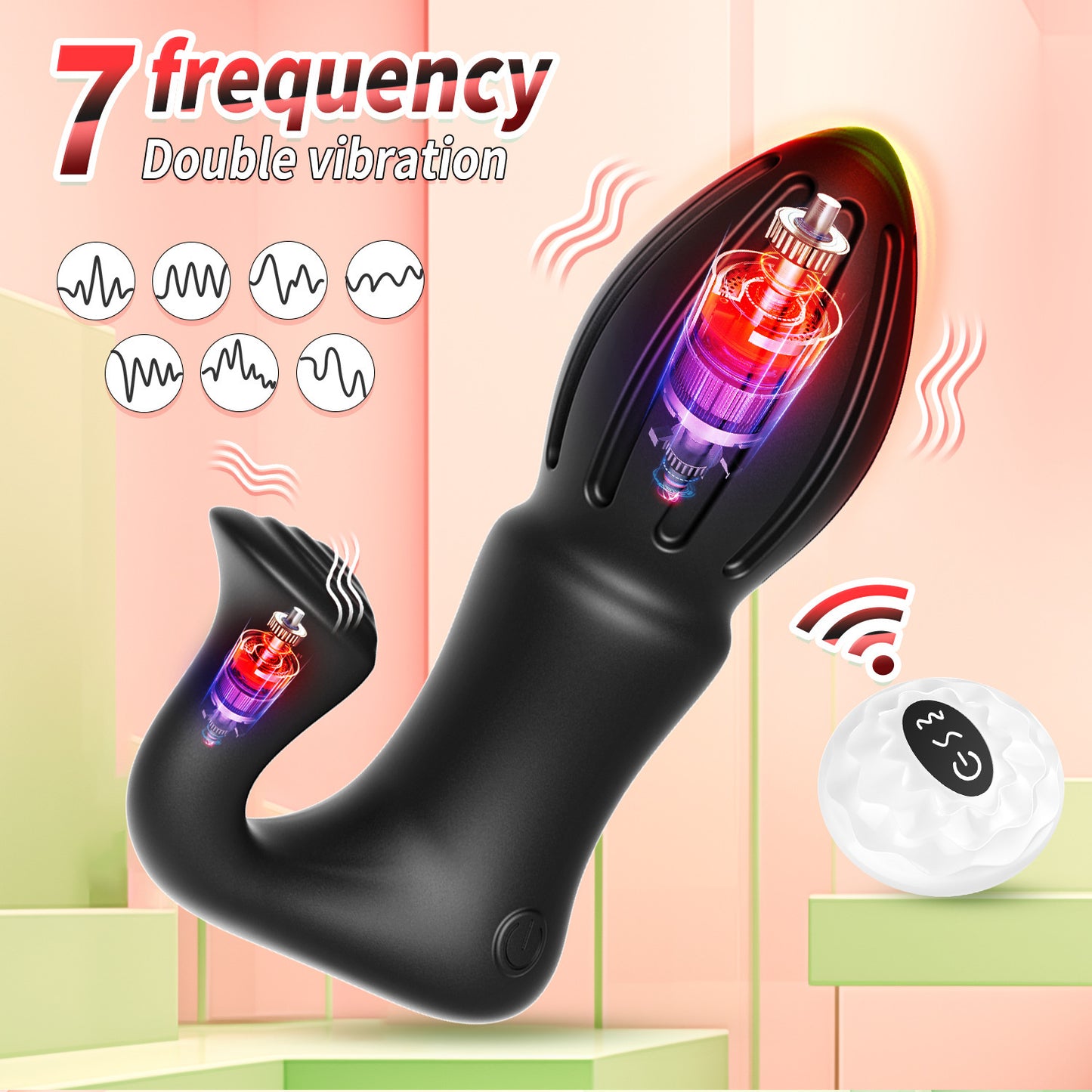 Rocket-style anal vibrator wireless remote control male anal plug
