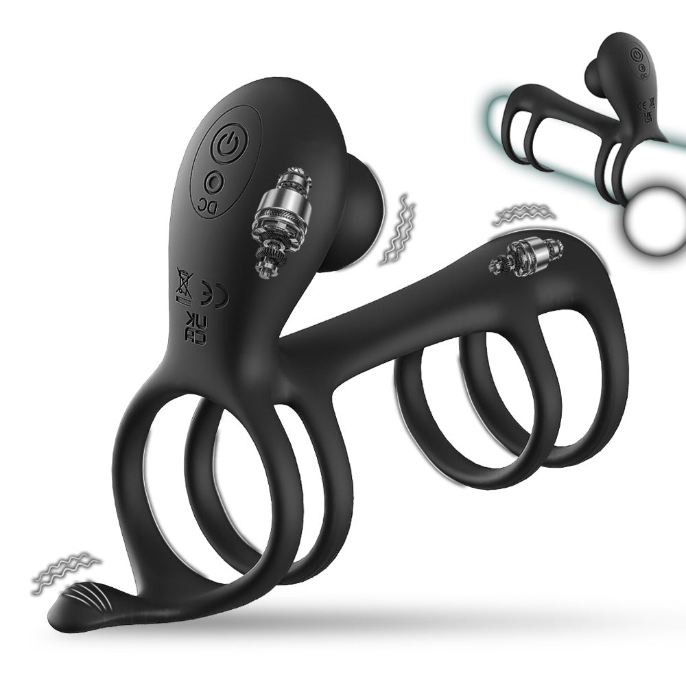 Male sex ring with silicone vibration delay penile ring