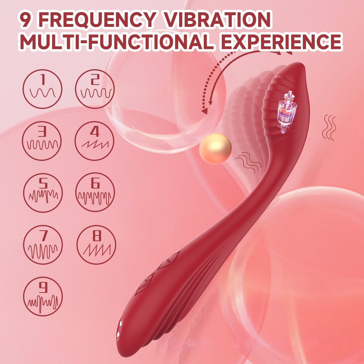 Nine-frequency orgasm vibration silicone woman sex machine