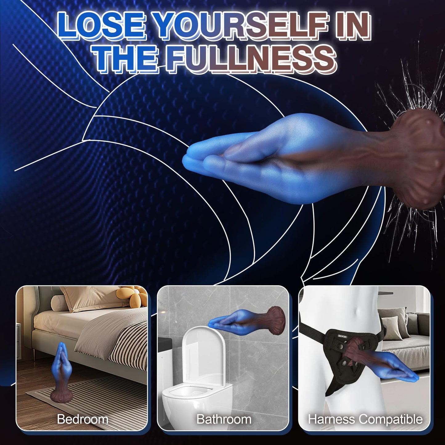 Handheld realistic dildo anal plug SM masturbation device