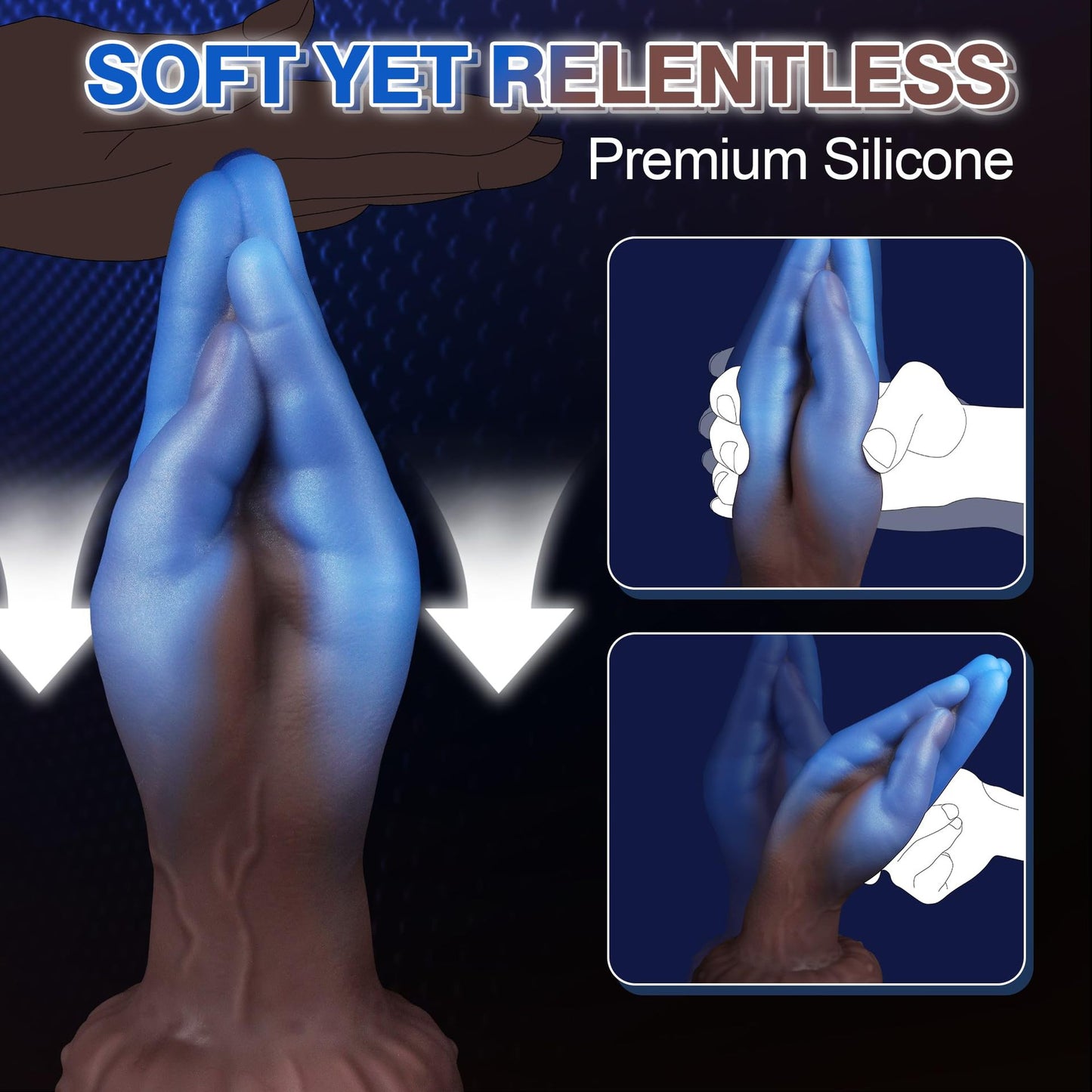 Handheld realistic dildo anal plug SM masturbation device