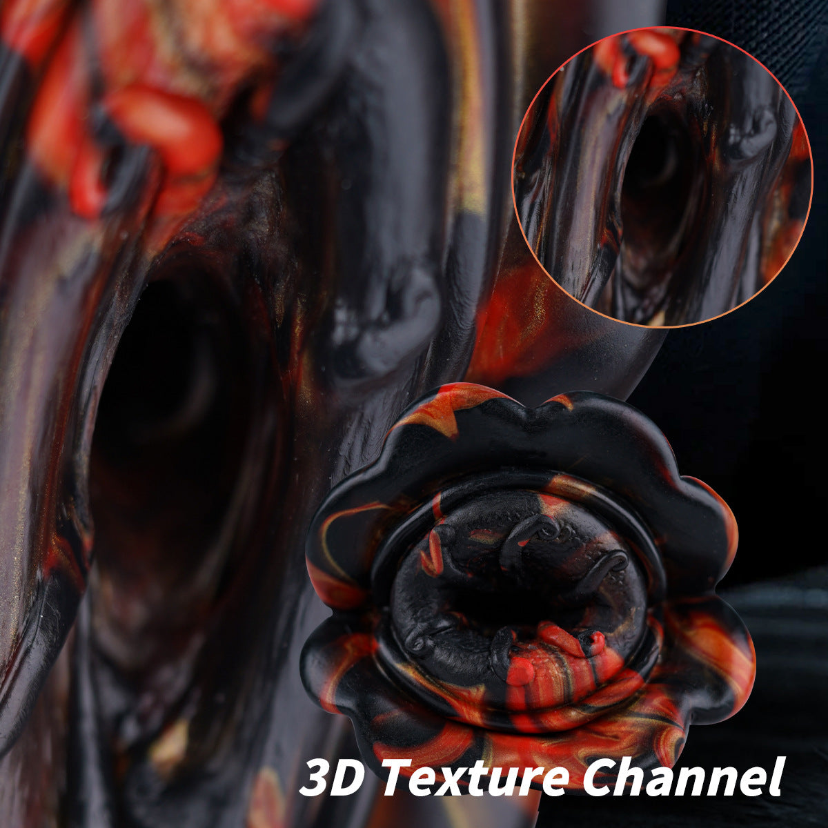 Alien-shaped male masturbator with simulated soft flesh.