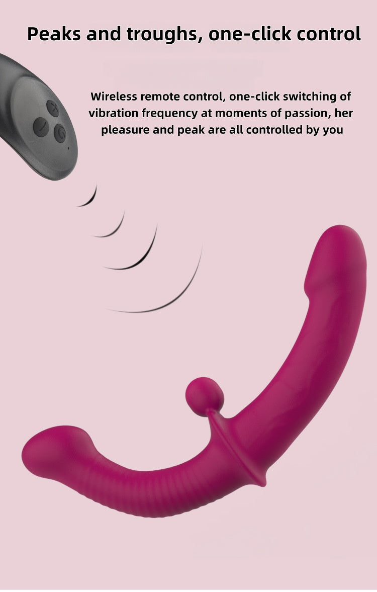 Remote control double shock double head dragon female double head simulation phallus female self Comfort vessel