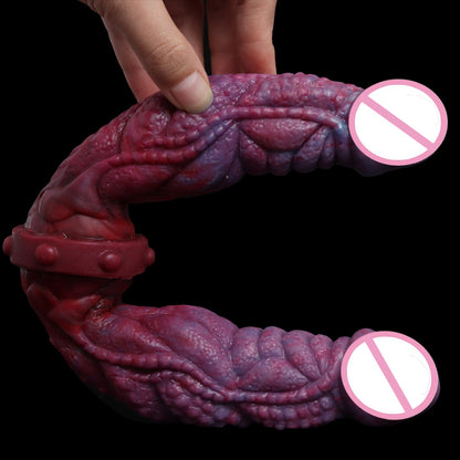 Special-shaped double-headed silicone lesbian dildo dual-use masturbator