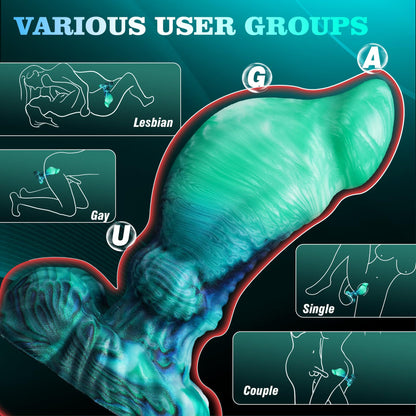 Colored silicone anal plugs, alien animal dildos