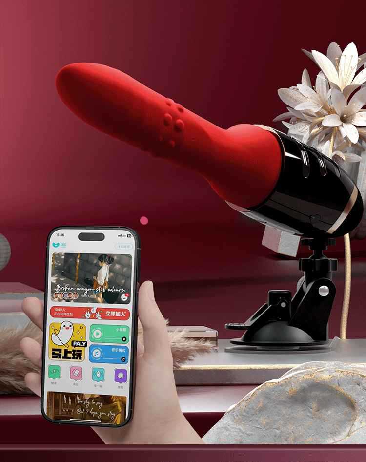 Fully automatic telescopic masturbation machine with heating and rotating beads.