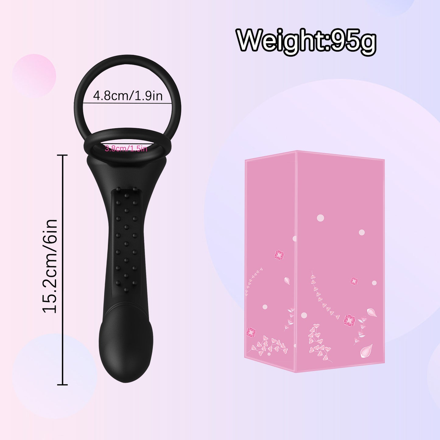 Mobile phone remote control anal couple resonance male wear silicone double ring dildo