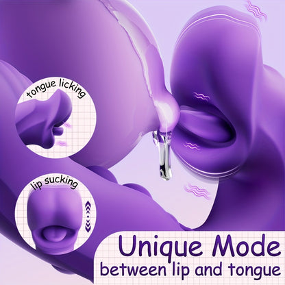 Lip language vibrator ball rotating big mouth biting tongue licking masturbation vibrator
